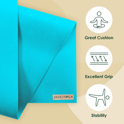 JadeYoga Harmony Yoga Mat - Durable & Thick Gym Fitness Mat, Non-Slip Natural Rubber Yoga Mat - Home Exercise & Stretching Mat, Workout Mat - Yoga, Pilates & Meditation for Women & Men