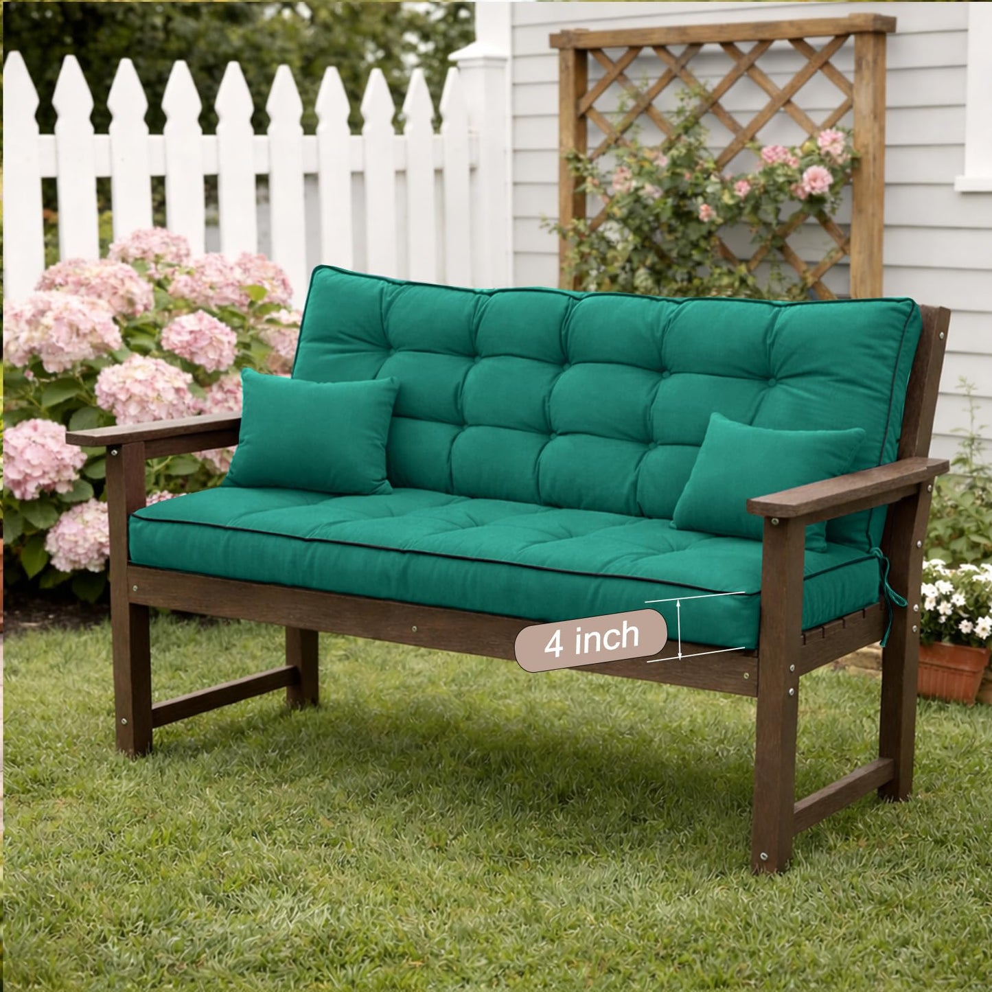 Kerkrot Porch Swing Cushions, Waterproof & Fade Resistant Outdoor Swing Cushion 63 Inch, Swing Cushions 3 Seater Replacement for Outdoor Furniture, Patio, Garden (Lake Blue, 63 x 40 inch)
