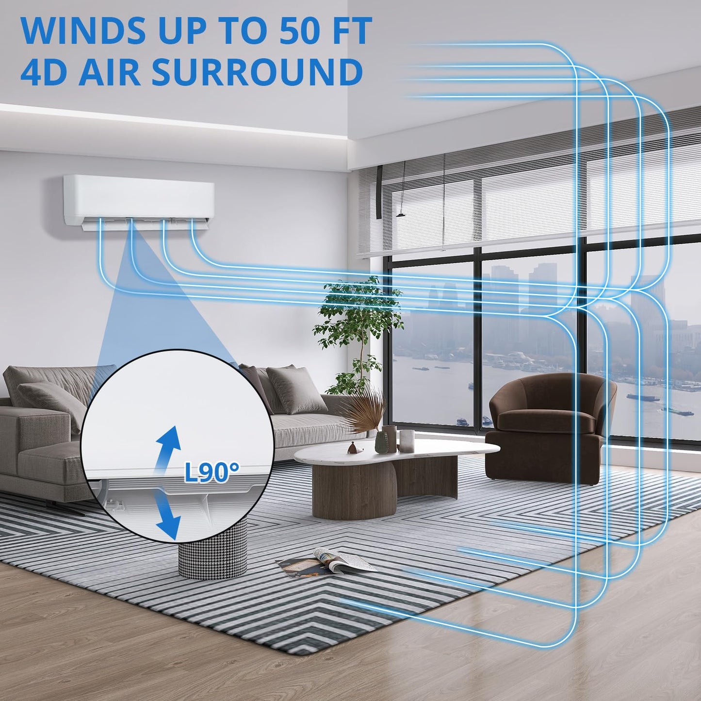 2026 New 12000 BTU Mini Split AC w/WiFi Work Alexa 18.5 SEER2 Cools Up to 750 Sq.Ft,Ductless Inverter Mini Split System w/1THeat Pump Pre-Charged &16.4 ft Installation Kit,Ultra-Quiet Energy Saving