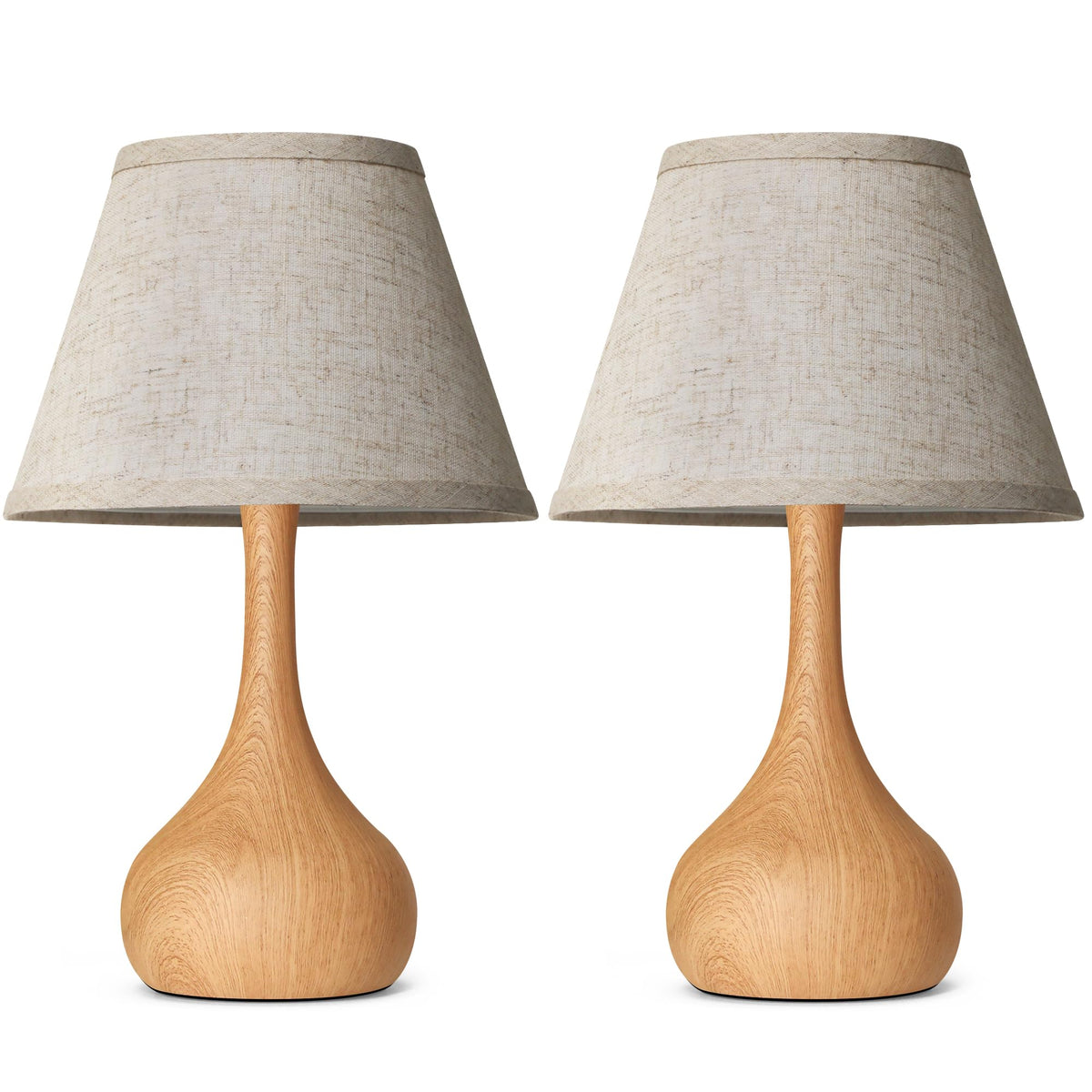 17” Touch Table Lamp for Bedroom Set of 2, 3-Way Dimmable Bedside Lamp for Nightstand, Rustic Metal Desk Lamp with Linen Shade for Living Room, Kids Reading, Dorm, Home Office Decor, Bulb Included