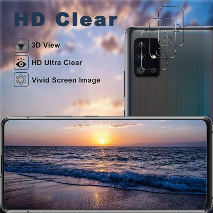 [3+3 Pack]Galaxy A71 5G Screen Protector+Camera Lens Protector, 9H Hardness Tempered Glass, Anti Scratch, HD Clear, Easy Installation, Bubble Free, Screen Protector for Samsung Galaxy A71 5G/4G/5G UW