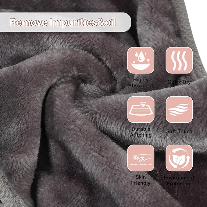 Nugilla Makeup Remover Cloths, 8 Packs Makeup Remover Towels Reusable Face Wash
