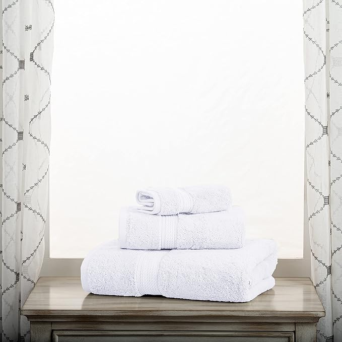 SUPERIOR Egyptian Cotton Pile 3 Piece Towel Set, Includes 1 Bath, 1 Hand