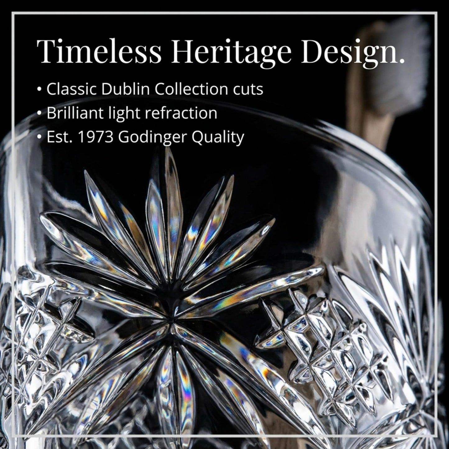 Godinger Crystal Toothbrush Holder, Decorative Countertop Organizer, Bathroom Accessory, Dublin Collection, Decorative Countertop Organizer