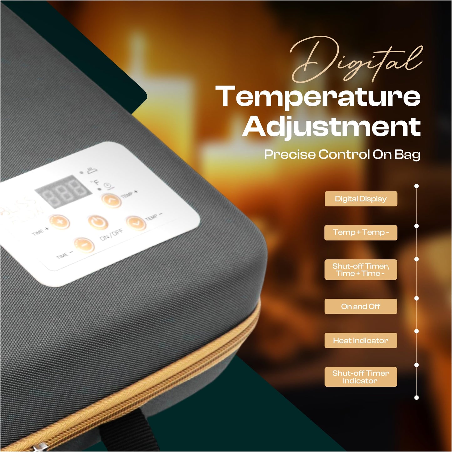 BlissFlow Hot Stones Massage Set with Portable Warmer, 12 Basalt Massage Stones, Hot Rocks Massage Stones, Hot Stone Warmer with Bag and Built-in Digital Control