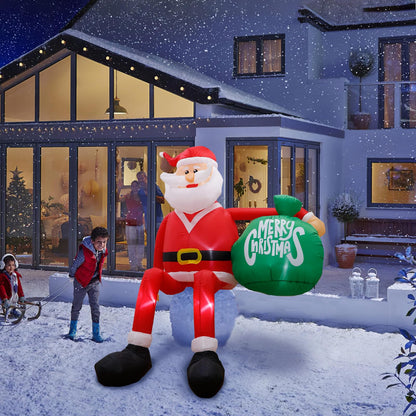 GUDELAK 8FT Christmas Inflatables Outdoor Decoration, Climbing Inflatable Santa Claus Blow Up Yard Decorations with LED, Inflatable Christmas Decorations Outdoor for Yard Roof Garden Lawn
