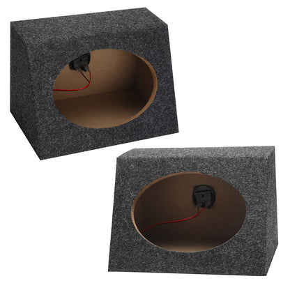 BBTO 2 Pcs Angled Style Car Audio Speaker Box 6x9 Speaker Boxes Car Audio Enclosures Sturdy Constructed Truck Speaker Box for Home Vehicle Subwoofer Sound Supplies(8.25 x 5 x 12 Inch)