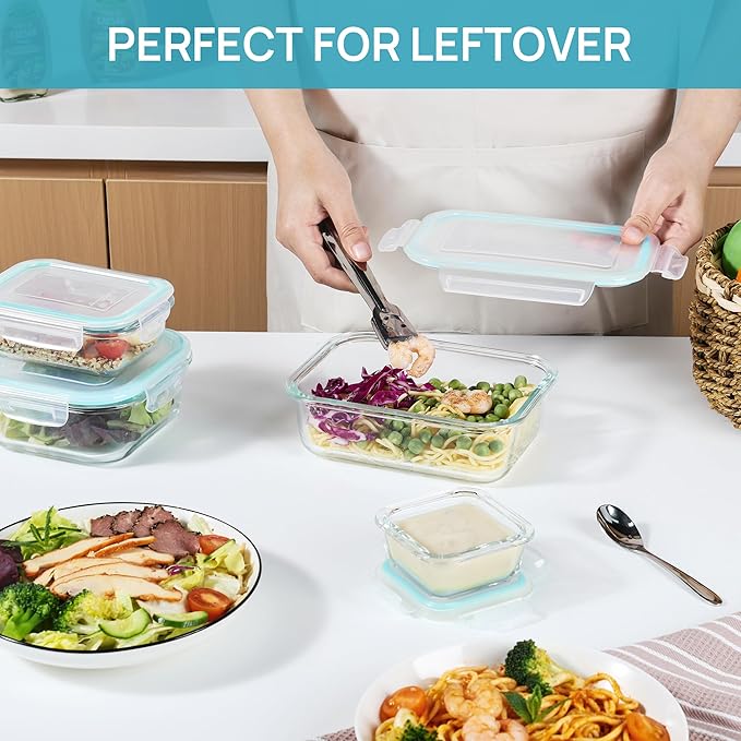 Vtopmart 8 Pack Glass Food Storage Containers