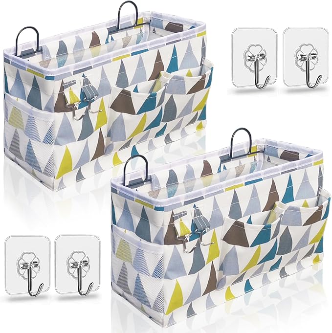 2pcs Large Wall Hanging Organizer Bag, Linen Fabric Door Hanging Storage Baskets