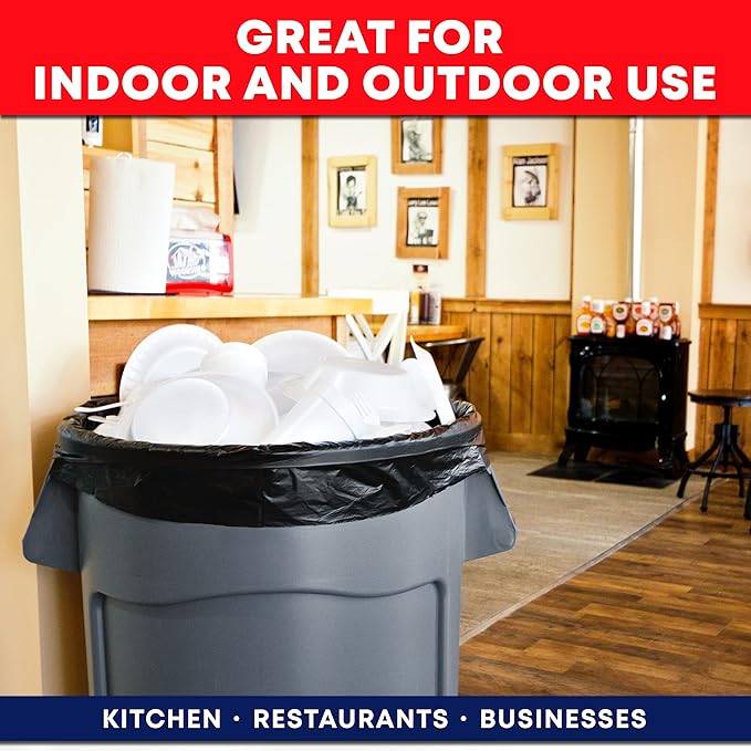 Tasker Contractor Garbage Bags 55 Gallon, 3 Mil Black Contractor Garbage Bag