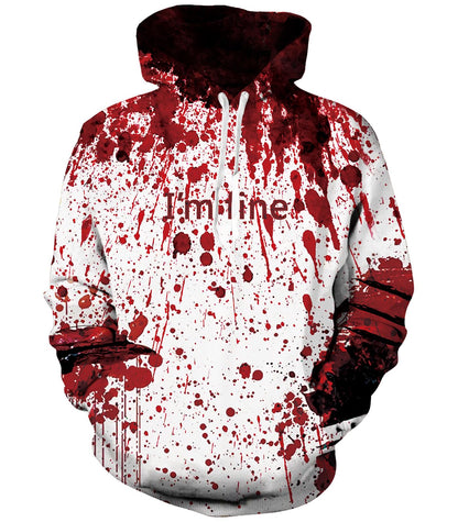 RAISEVERN Hoodies for Men Halloween I'm Fine Fleece Graphics Sweatshirts Pullover Blood Stains Novelty Hoody Cool Funny Hooded with Pocket