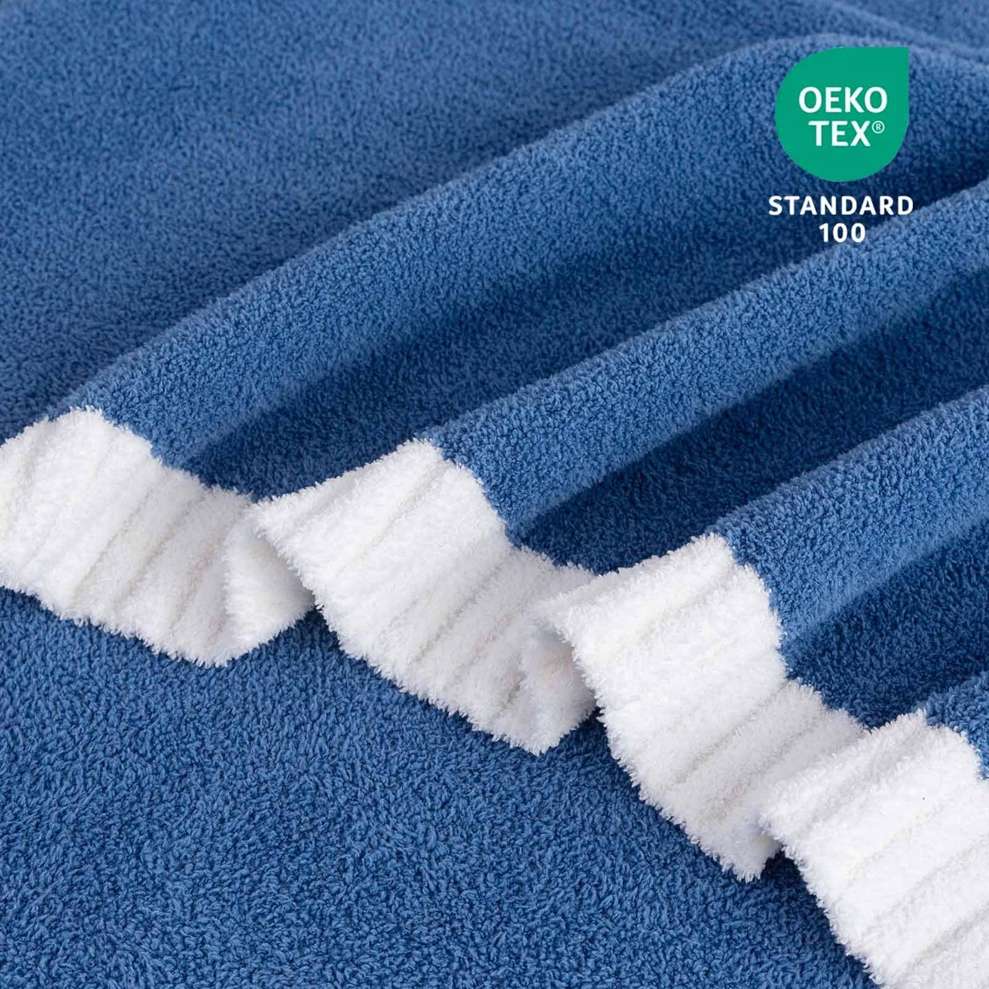 Ankwos Soft Fuzzy Throw Blanket - Blue Cozy Warm Knit Fluffy Plush, Lightweight & Breathable, Throw for Bed, Chair, Sofa, Couch, Outdoor, 60"X80", Oeko-TEX Certified