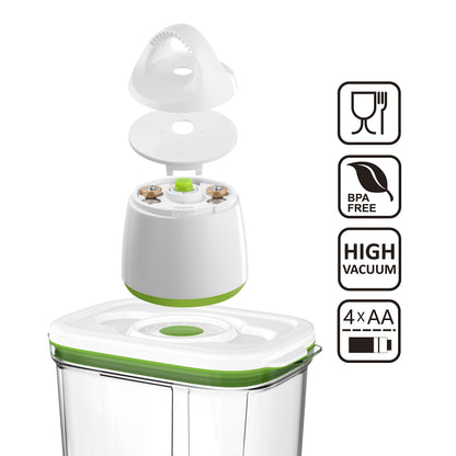 FOSA Vacuum Seal Food Storage System - Reusable Containers Starter Set with Vacuum Pump & 2 Large Stackable Containers for Freshness