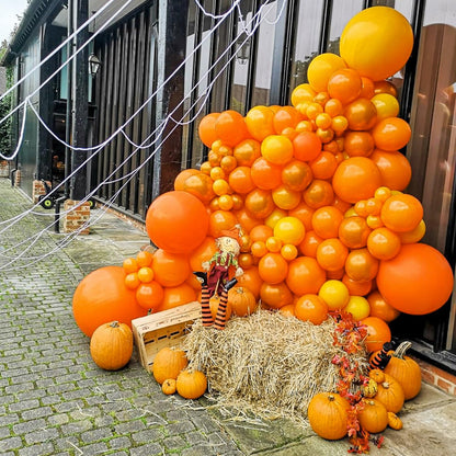 PartyWoo Orange Balloons 100 pcs 12 Inch Pumpkin for Thanksgiving Fall Balloons Halloween Little Cutie Baby Shower Birthday Graduation Party Decorations Orange-Y9