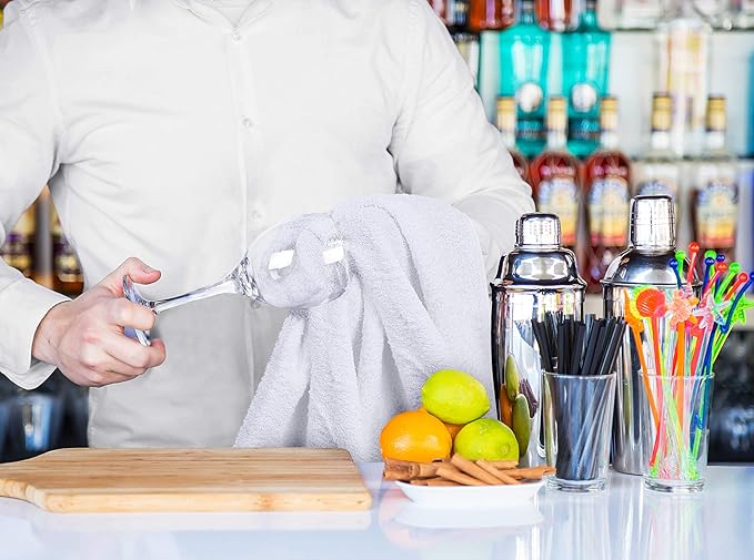 Utopia Towels - Kitchen Bar Mops Towels, 100% Cotton Super Absorbent White