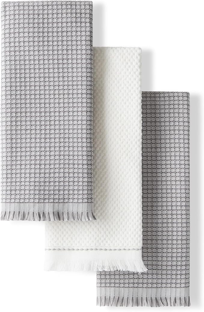 KitchenAid Gourmet Series Gridlines Kitchen Towels 3-Pack Set, 100% Cotton
