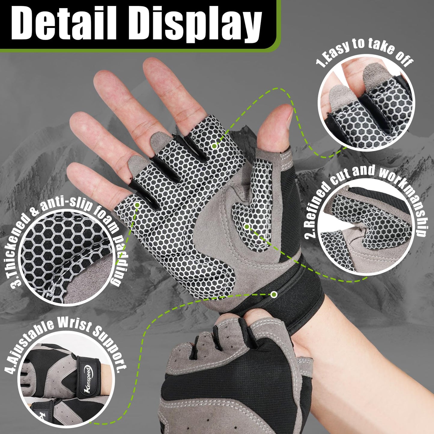 Workout Gloves Gym Gloves for Men and Women Weight Lifting Gloves with Wrist Support Full Palm Protection Breathable for Trainning, Cycling, Pull-ups, Rowing, Climbing
