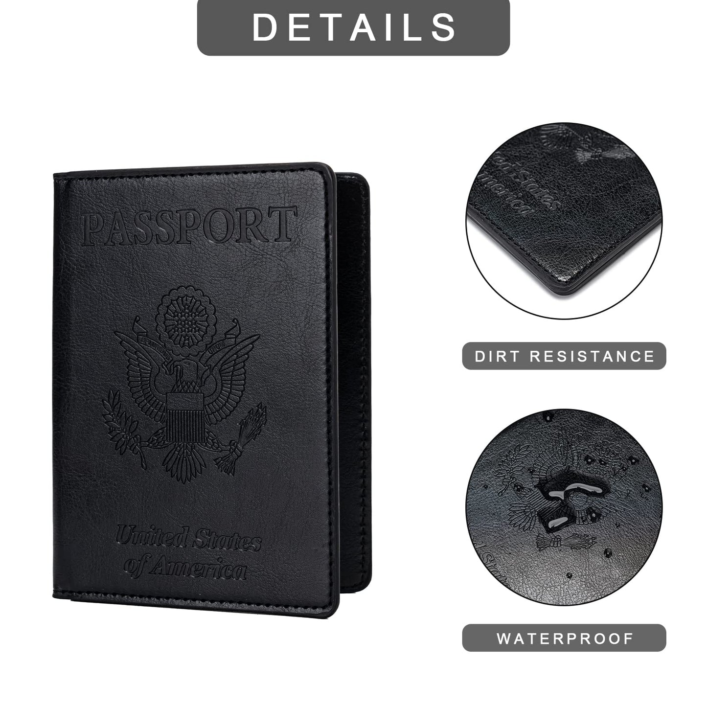Honmein 2 Pcs Passport holders，Ultra Slim passport wallet，PU Leather Passport Cover for Women and Men
