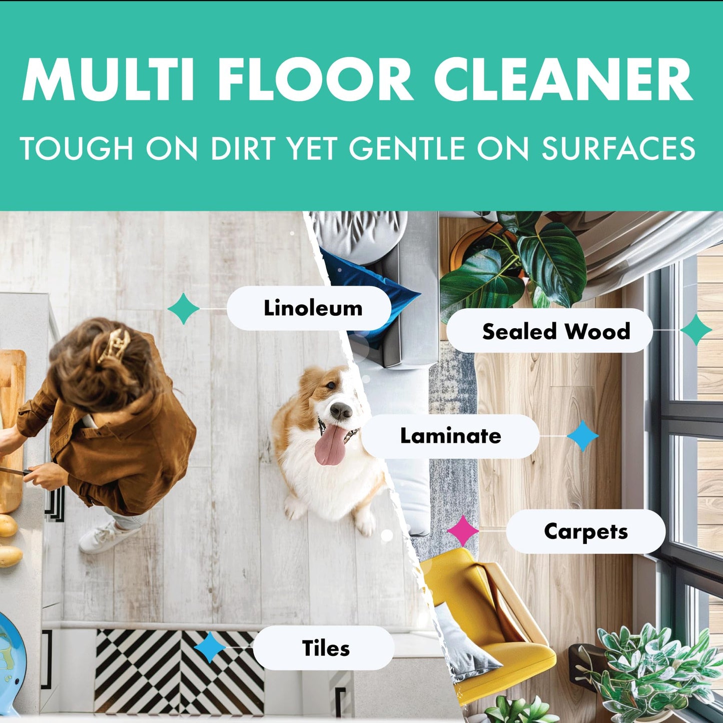 Dirtbusters Multi Floor Solution (5L), Multi Surface Floor Cleaner Liquid With Deodoriser For Hard Floor Cleaning Machines