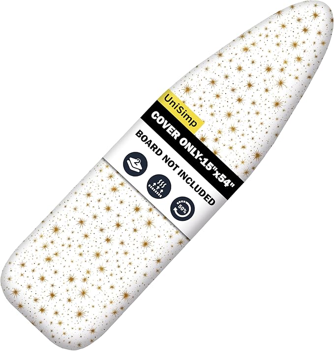 Ironing Board Cover and Pad 15"x54" Extra Thick Natural Cotton, Scorch and