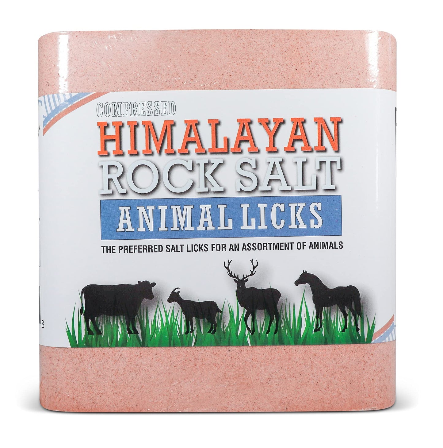 Salt Block for Deer & Horses – Compressed Mineral Salt Lick for Livestock, Cattle & Goats – Himalayan Secrets Pink Rock Salt Block (22LB/10KG, Block w/ Mounting Hole)