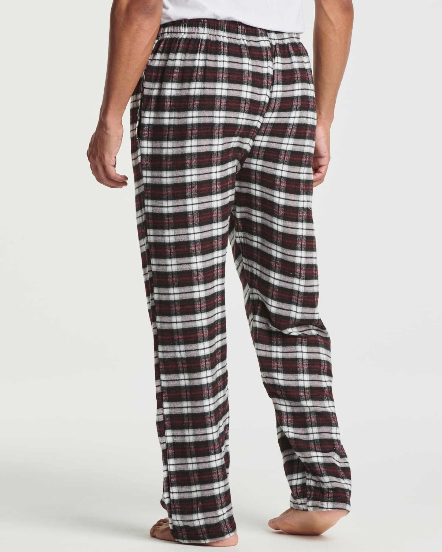 Real Essentials 3 Pack: Mens Pajama Pants Cotton Super Soft Pajamas Men Flannel Bottoms Fleece Buffalo Plaid Pj Gifts Lounge Pants Sleepwear Pijamas Hombres Essentials Woven,Set 2-L