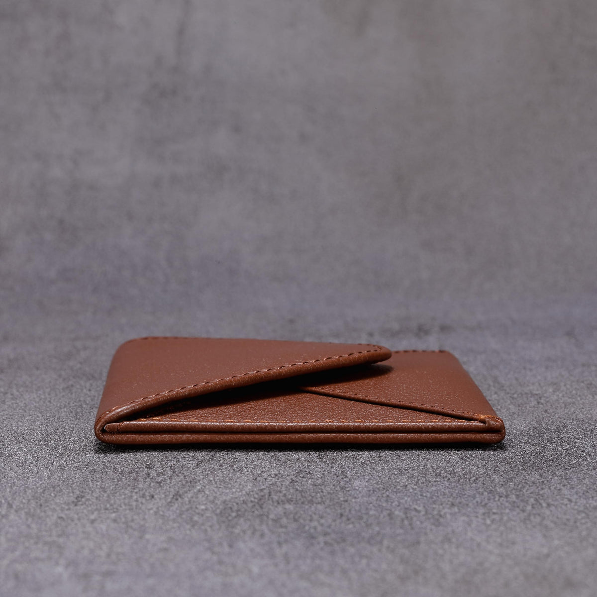 HISCOW Envelope Business Card Case with Magnet Closure - Italian Calfskin, Coffee