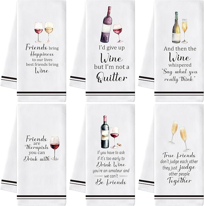 GROBRO7 Funny Wine Hand Towel