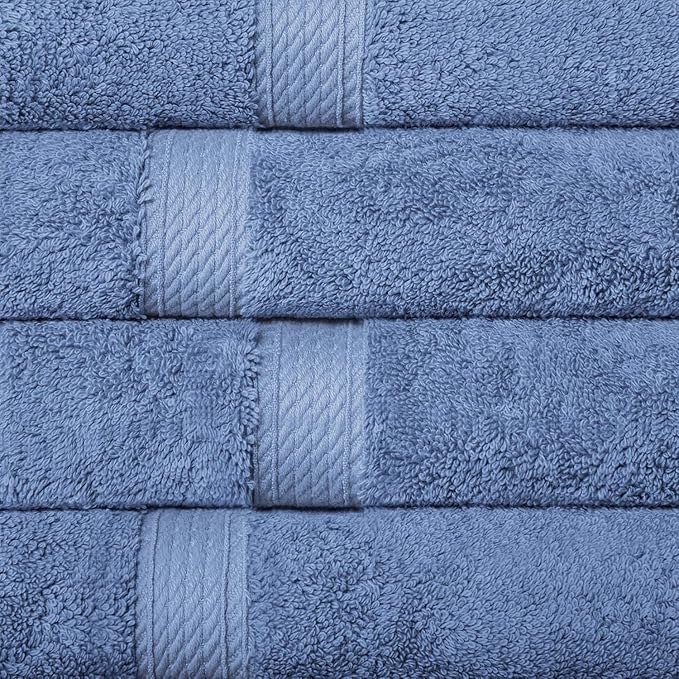 SUPERIOR Egyptian Cotton Pile Hand Towel Set of 4, Ultra Soft Luxury Towels