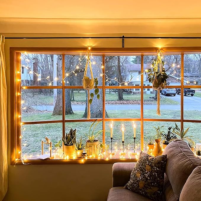 JMEXSUSS Warm White Christmas Lights for Bedroom, 300 LED String Lights Indoor Outdoor Waterproof Clear Wire, 8 Modes Fairy String Lights Plug in for Christmas Tree Bedroom Holiday Christmas Decor