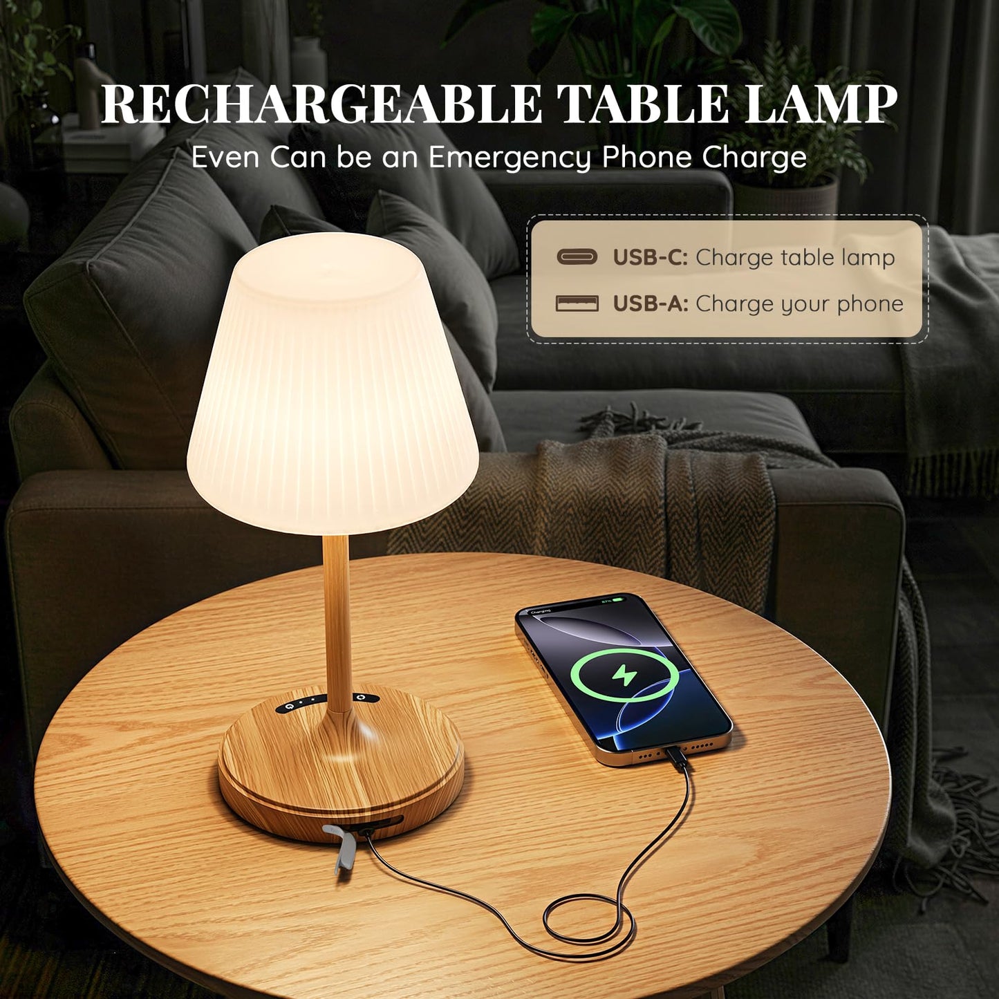 Shower Lamp Waterproof Bathroom Lamp for Inside Shower Bathtub, Rechargeable Cordless Table Lamp with 4000mah Battery, Touch Dimmable Light, Small Relaxing Spa Night Lamp for Bathroom, Kitchen, Desk
