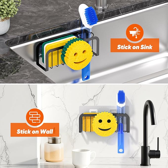 Sponge Holder for Kitchen Sink, Sink Caddy Organizer