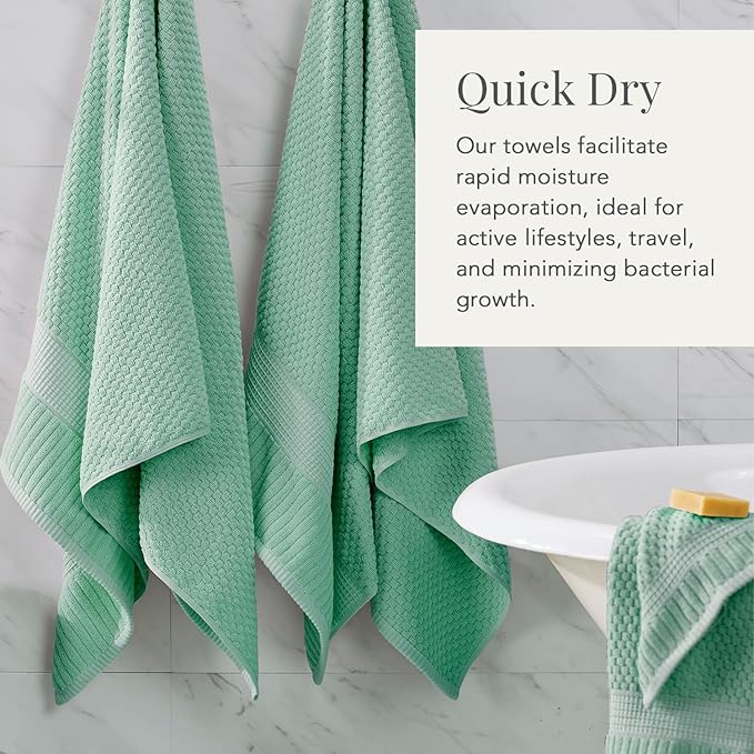 NY Loft 100% Cotton Bath Towel 4 Pack | Super Soft & Absorbent Quick-Dry Bath