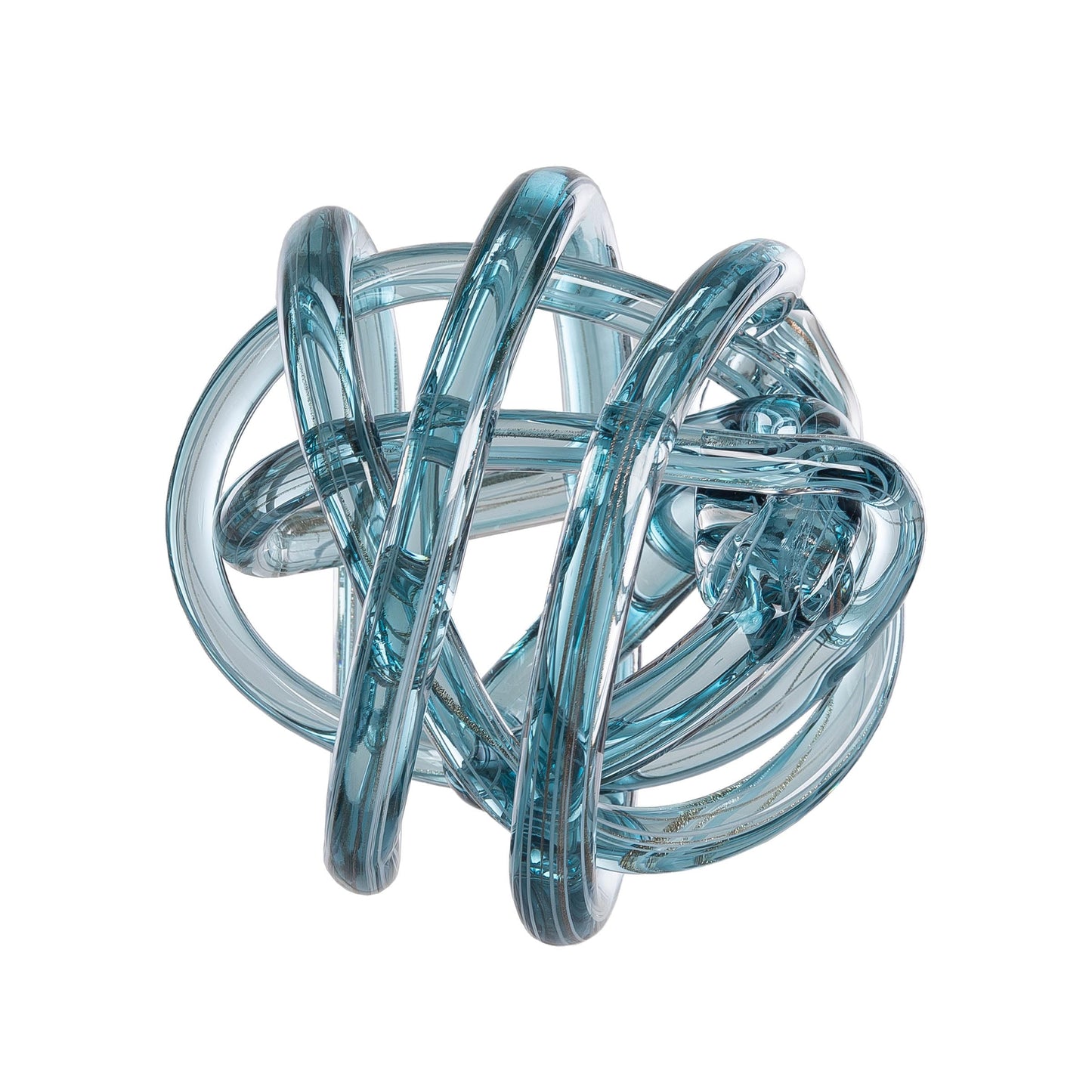 Beachcombers Large Aqua with Glitter Glass Knot Figurine, 7.9-Inch