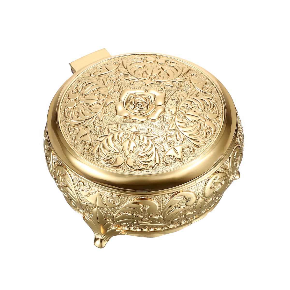 Hipiwe Vintage Metal Jewelry Box Different Shape- Small Antique Ring Earrings Necklace Storage Organizer Case Metal Treasure Chest Trinket Keepsake Gift Box