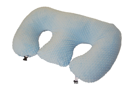 Twin Z Pillow Blue - Breastfeeding, Bottlefeeding, Tummy Time, Reflux, Support and Pregnancy! No Foam! The Ultimate Baby Essentials! The Best in Twins Baby Gear!