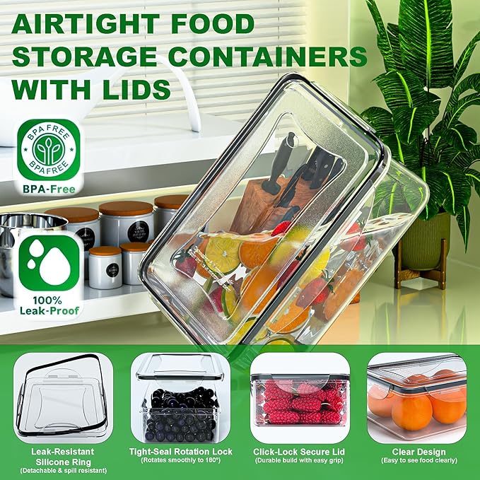 62 Pcs Large Food Storage Containers