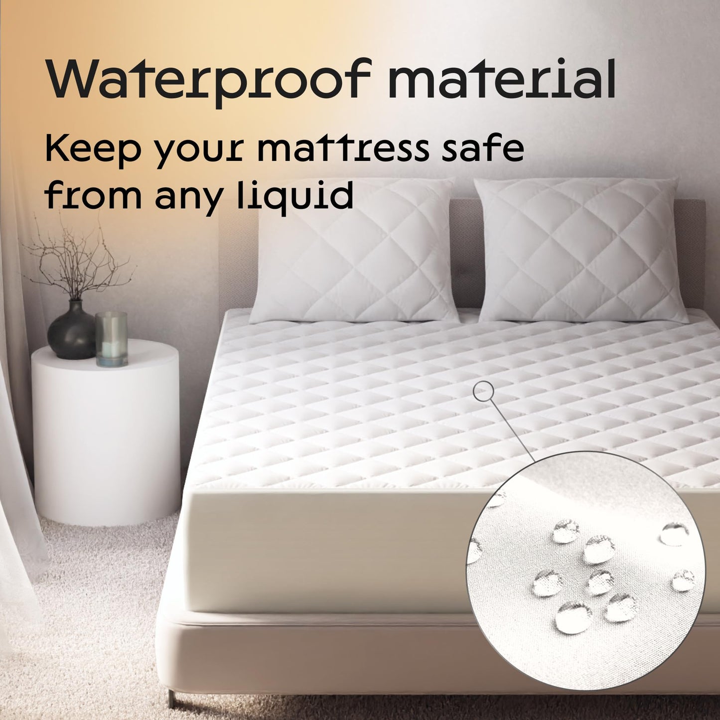 100% Waterproof Cotton King Mattress Protector - 360 Pad Protection Against Spills, Stains & Accidents for Parents & Pet Owners - Noiseless & Cooling Quilted Top