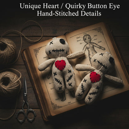 DKUUPEX Voodoo Doll with 18 Pins, Creepy Horror Plush Stress Relief Halloween Decoration & Funny Gag Gift for Friends, Office & Party for Adult