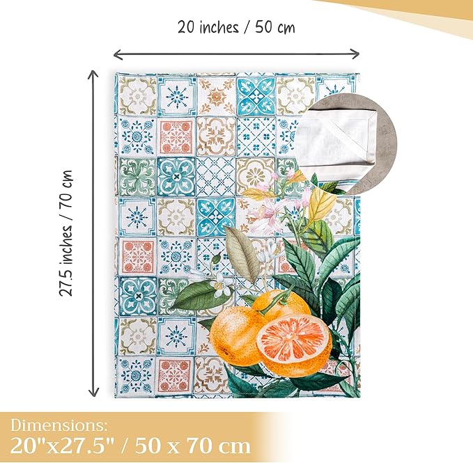 Maison d' Hermine Kitchen Towels Set of 3 100% Cotton 27.50" x 20" Reusable
