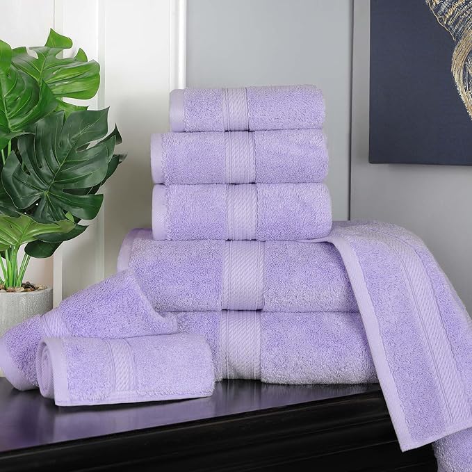 SUPERIOR Egyptian Cotton Pile 8 Piece Towel Set, Includes 2 Bath, 2 Hand