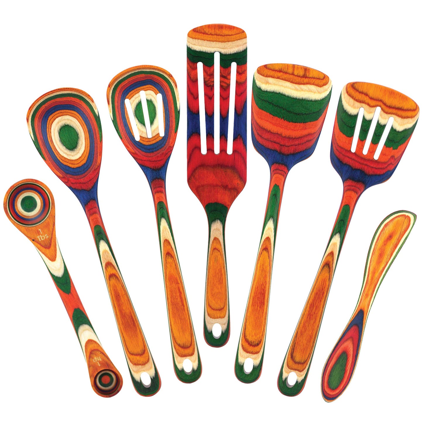 Totally Bamboo Baltique Marrakesh Collection 7 Piece Cooking Utensil Set, Safe for Nonstick