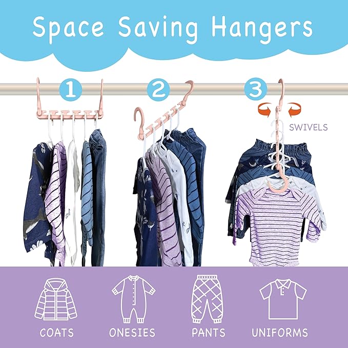 Wonder Hanger Max 10-Pack Space Saving Hangers, Reinforced Hooks Swivels 360°