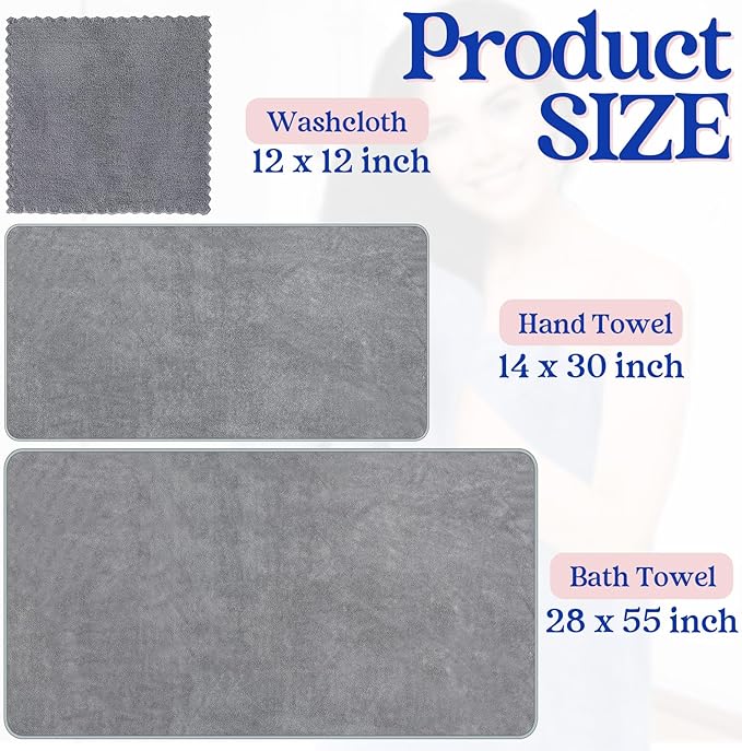Newwiee 30 Pack Towels and Washcloths Sets Bath Hand Towels Washcloths Set
