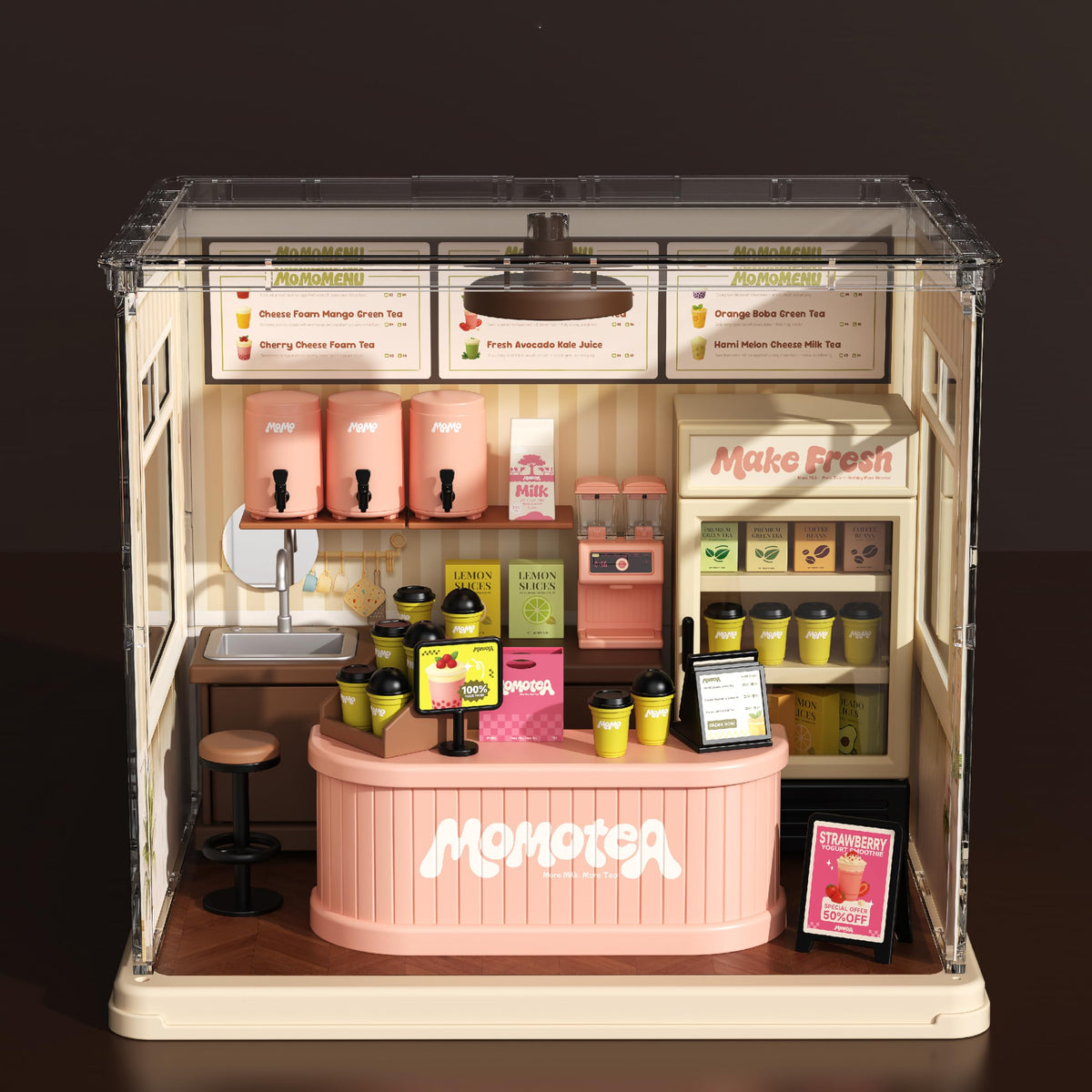 Milk Tea Shop DIY Miniature Dollhouse Building Toy