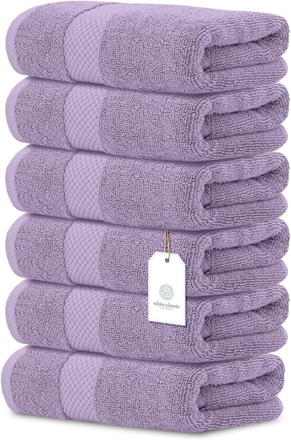 White Classic Luxury Lavender Hand Towels