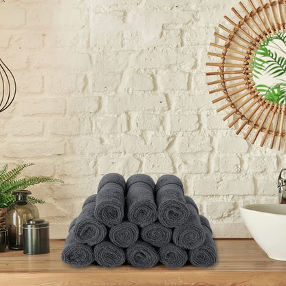 Utopia Towels - 12 Pack Luxury Flannel Face Cloth Set (30 x 30 CM) 100% Cotton Ring Spun, Highly Absorbent and Soft Feel Washcloths for Bathroom, Spa, Gym, and Face Towel (Grey)