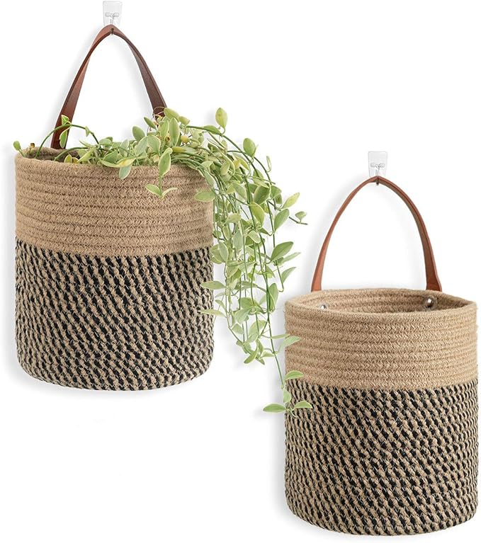 Goodpick 2pack Jute Rope Hanging Basket