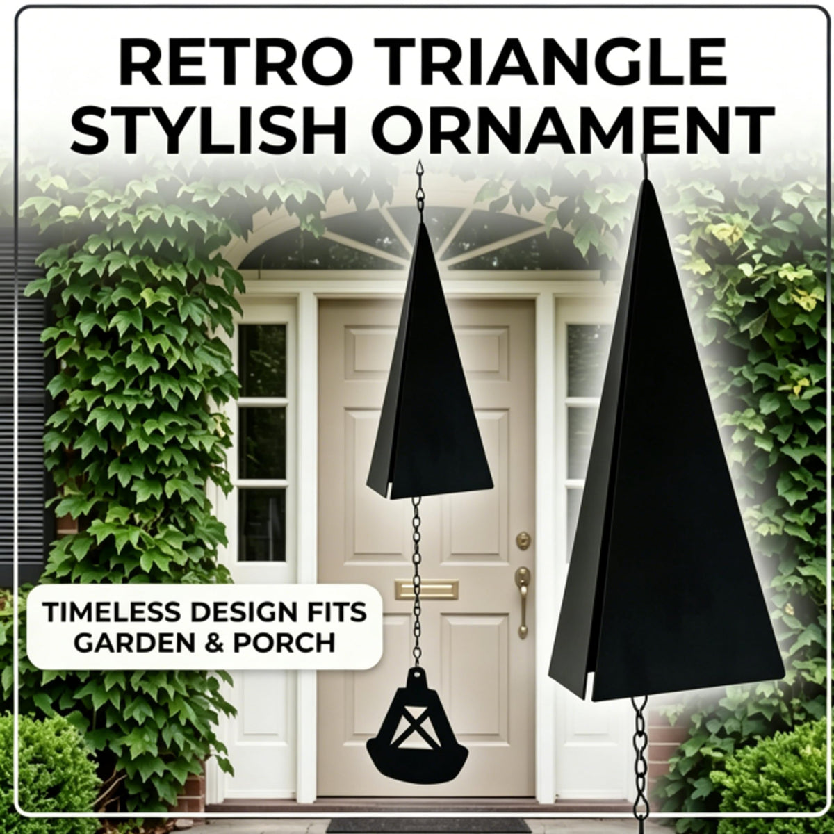 CJFNDFA Outdoor Wind Chimes with Marine Bell & Wind Direction Three-Tone Triangle Wind Bells for Garden,Patio or Porch Decor,Weather-Resistant Iron Windbell Decorations