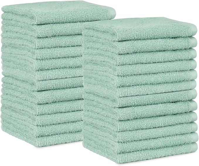 Amazon Basics Highly Absorbent, Fast Drying 100% Cotton Washcloths